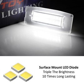 iJDMTOY Xenon White 3W Full LED License Plate Light Kit Compatible With 2014-2020 Maserati Ghibli, Powered By 18-Piece LED Diodes