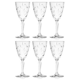 Barski Wine Glass - Goblet - Red Wine - White Wine - Water Glass - Stemmed Glasses - Set of 6 Goblets - Crystal like Glass - 7.7 oz. Beautifully Cut Designed Made in Europe