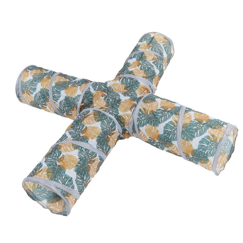 Cat Tunnels Collapsible Printed 4 Way Cat Tube with Storage