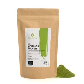 Organic Moringa Powder (250 g), Dried and Gently Ground Moring Leaves, Morine Leaf Powder from Organic Cultivation, 100% Natural and Pure, Vegan