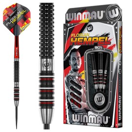 WINMAU Florian Hempel 23 g Professional Steeltip Tungsten Darts Set with Flights and Shafts (Handles)
