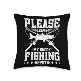 Snook Fishing Rod and Reel Combo Fisher Clothes Essentials Fishing Spot Snook Fisherman Throw Pillow, 16x16, Multicolor