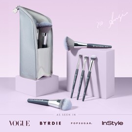 BK BEAUTY BK BEAUTY BRUSHES - ANGIE HOT & FLASHY Travel Brush Set with Pouch - Foundation Makeup Brushes - Brush for Liquid or Cream Foundations - Under-Eye Concealer | Bronzer, Blush & Highlighter Makeup Brush