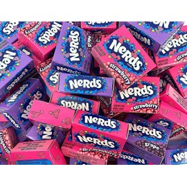 Ferrara Candy Company NERDS Grape & Strawberry Flavors, Mini Boxes, Delicious Hard Candy (2 Pounds)