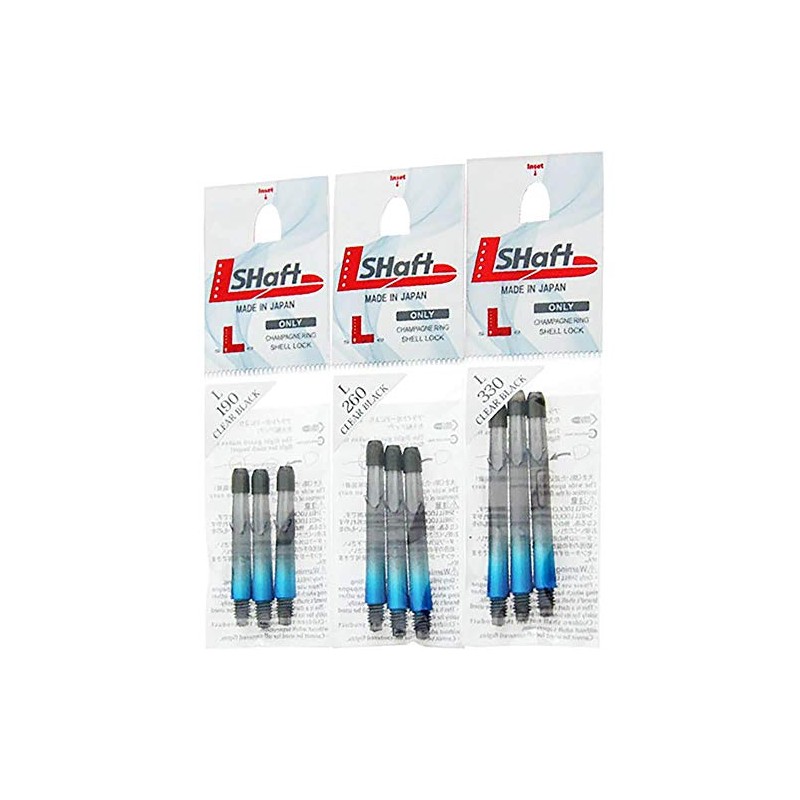 L-Style L-Shaft Lock Straight Twotone Black Clear Blue Display Length