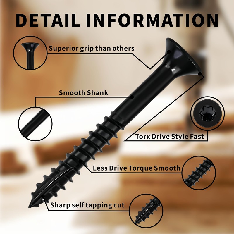 Deck Screws #9 X 2-1/4 Inch Exterior Torx Wood Screws