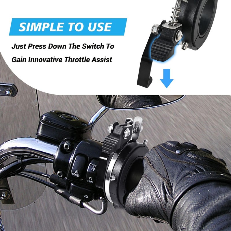 BILLFARO Motorcycle Cruise Control Motorcycle Throttle Assist Lock with OEM