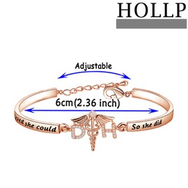 HOLLP Pulsera de graduación higienista Dental She Believed She Could So She Did, regalo para asistente dental higienista dental