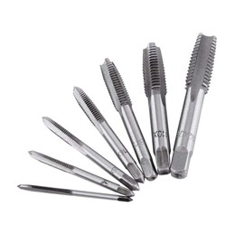 Tap, 7 Pieces Metric Screw Tap Taps M3, M4, M5, M6, M8, M10, M12, Bearing Steel Hand Tap Set, Straight Flute Tap M3-M12