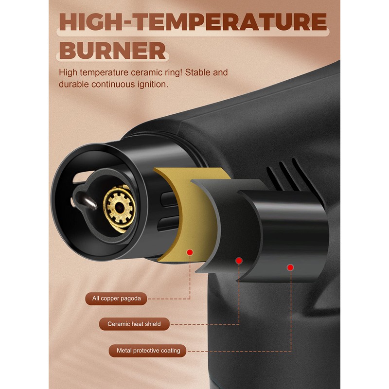 WANBRO 5 Pack of Torch Lighter, Powerful Windproof Jet Flame,
