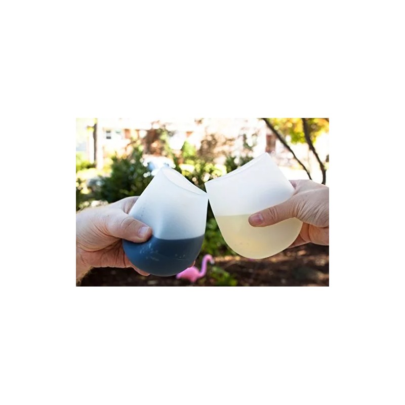 SillyVine Silicone Wine Glass Pool Boating Beach Set Of 8