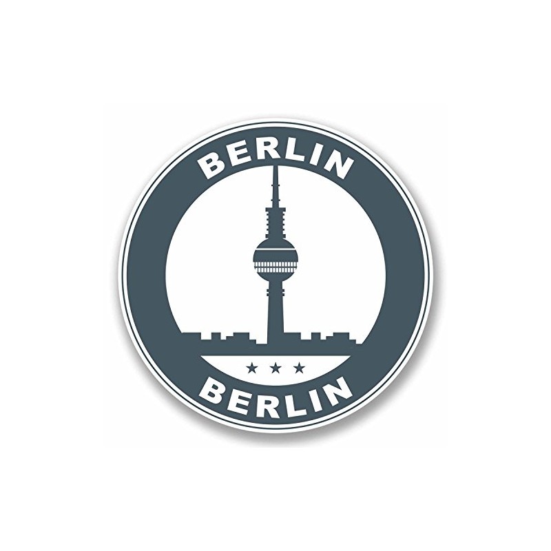 2 x 10cm Berlin Germany Vinyl Sticker Luggage Travel Tag