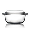 Clear Round Glass Casserole Dish With Lid Non-Plastic Lidded Casseroles