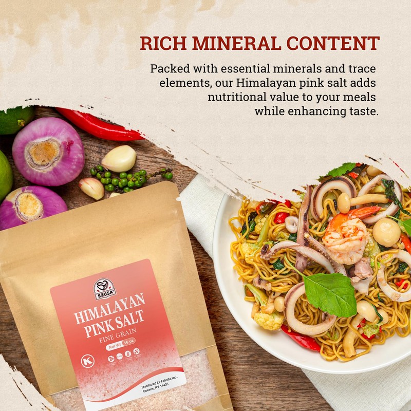52USA Himalayan Pink Salt, Fine Grain 1 lb, Pink Himalayan