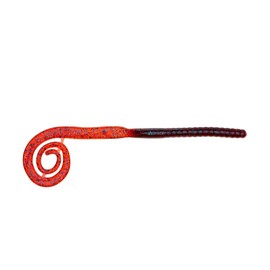 BAITFUEL C-Mac Classic Curly Tail Big Bass Worm Infused with Supercharged X55 Formula Gel | 7-Inch, Red Bug