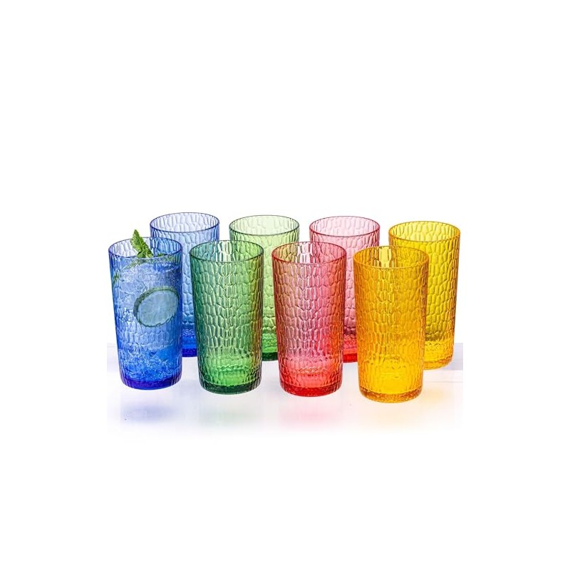 Vasos acrílicos coloridos de 22 onzas (juego de 8), vasos