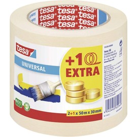 tesa Universal 55338-00000-15 Masking Tape Beige (L x W) 50 m x 30 mm Pack of 3
