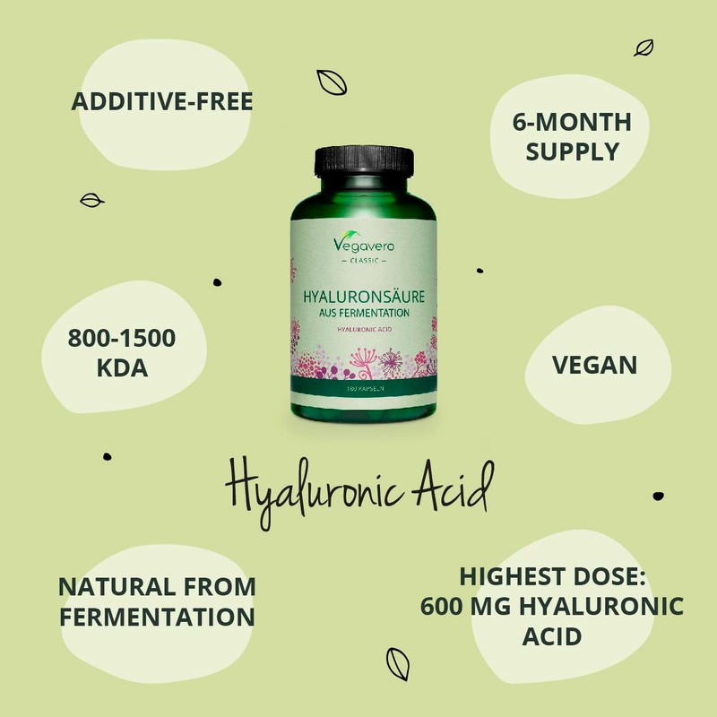 Hyaluronic Acid Vegavero® | HIGH Strength - 600mg with 800-1500