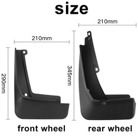 ERMWALR for VW ID.4 ID.5 ID4 ID5 EV 2020 2021 2022 2023 2024 Mud Flaps - Set of 4 No Drilling Required Car Fenders Flexible PP Mud Flap Splash Guard (Vlw ID4.5. 20-24)