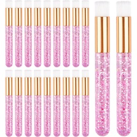 TUZAZO 20 Cepillos De Champú Rosa Para Pestañas - Cepillos Limpiadores De Extensiones De Pestañas Con Cristal Brillante - Cepillo De Limpieza Profunda De Poros Nasales Para Eliminar Puntos Negros Y Li