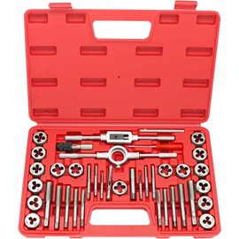 BeHappy 40PCS Tap and Die Set, Metric Size Standard M3 to M12, Threading Tool Set for Cutting External and Internal Threads with Adjustable Handles, Complete Accessories and Storage Case