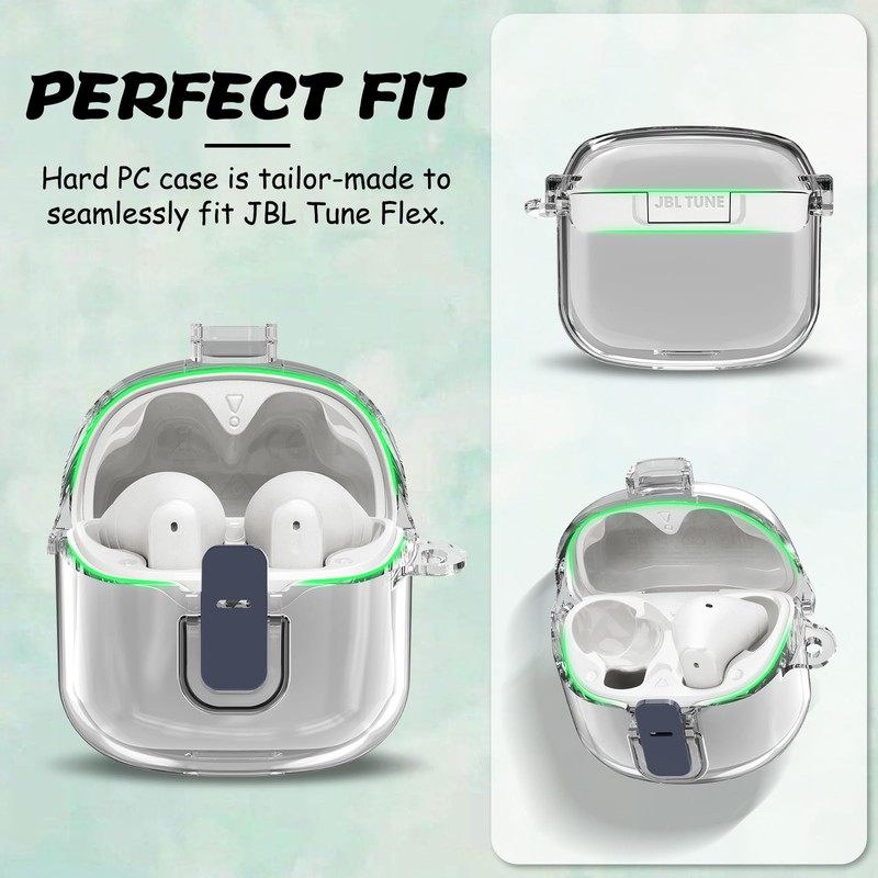 【Bloqueo anticaídas】 Compatible con JBL Tune Flex Funda de PC