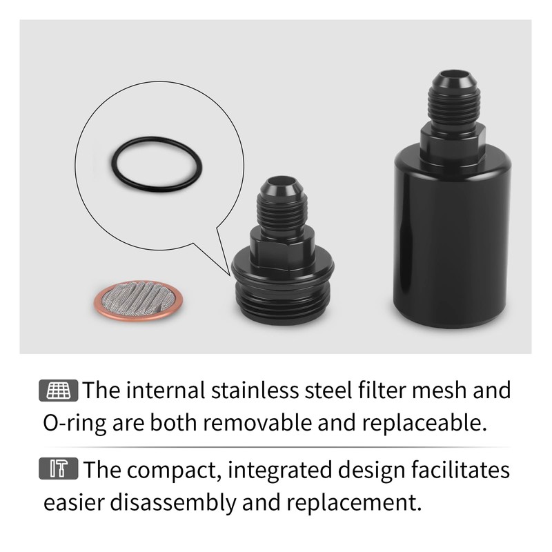 CNWZYMX AN6 Fuel Filter 40 Micron Inline Gasoline Filter Automotive
