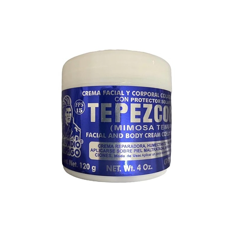 Del Indio Papago Tepezcohuite 120G Crema Piel Colageno Y Vitamina