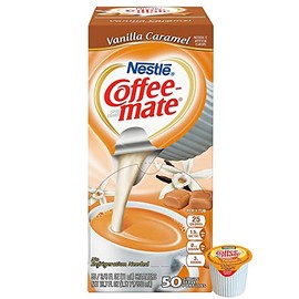 Coffee mate Liquid .375 oz Creamer Singles Vanilla Caramel 50 Ct Box (Pack of 1)
