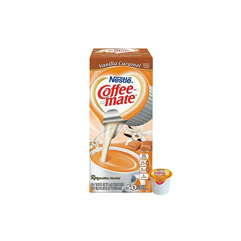 Coffee mate Liquid .375 oz Creamer Singles Vanilla Caramel 50