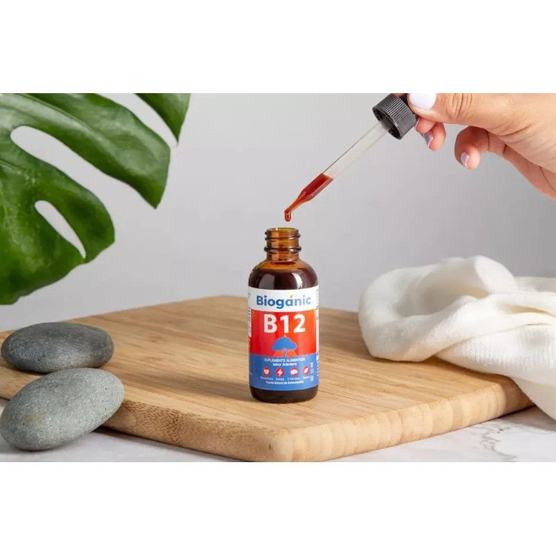 Bioganic Vitamina B12 Sabor Arándano, Vegano, Sin Azúcar Arándano