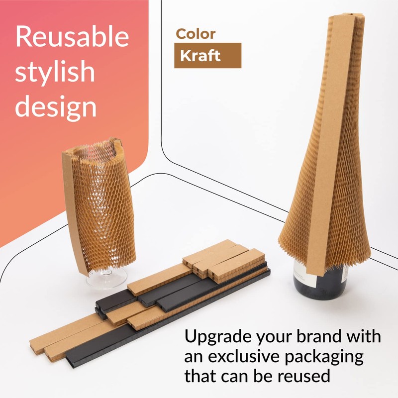 IDL Packaging 4" Flexi-Hex™ Honeycomb Packing Paper Sleeves, XS, Brown,