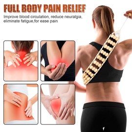 KintKita Wood Therapy Massage Tools,Back Wooden Massage Roller Rope Tool Maderoterapia Kit Professional Cellulite Massager for Body Shaping, Contouring,Back Neck Leg Muscle Relief