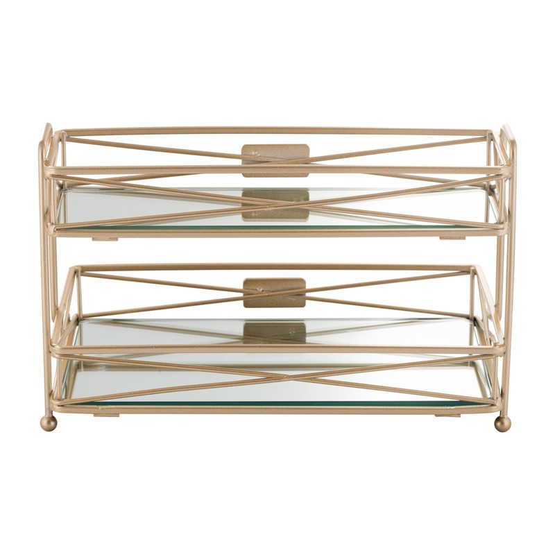 Home Details 2 Tier Mirrored, Perfect for Perfumes, Jewelry, Makeup,