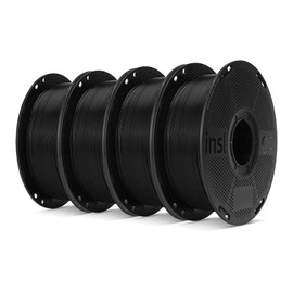 Inslogic PETG Pro 3D Printer Filament 1.75mm, High-Speed Mate PETG Filament, Stronger Toughness, Dimensional Accuracy +/- 0.02mm, Compatible with FDM Printers, 1kg×4 Spools (Black×4)