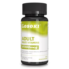 Losoki Adult Multi Vitamins - Comprehensive Daily Multivitamin Supplement for Men and Women - 60 Tablets for Enhanced Energy, Vitality, and Immune Support