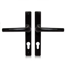 XFORT Uros Matt Black (PZ 70mm, Screw Hole Distance 180mm, Overall 205mm) Zamak Ferco Door Handle Replacement, UPVC Front Door Handle Compatible with GU Ferco Locking System