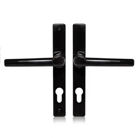 XFORT Uros Matt Black (PZ 70mm, Screw Hole Distance 180mm, Overall 205mm) Zamak Ferco Door Handle Replacement, UPVC Front Door Handle Compatible with GU Ferco Locking System