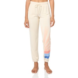 PJ Salvage Women's Loungewear Sunrise Stripes Banded Pant, Stone, XS