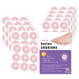 JUMPOW Corn Cushions, Corn Removers for Feet, Oval Callus Pads, Soft Foam Callus Cushions, Corn Protectors, Self-Stick Adhesive Cushions, Relief Calluses, Corns, Blisters, Heel Frictions (Round-S)