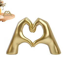Hand Gesture Statue,Gold Heart Hands Sculpture Living Room Bedroom Decoration,Valentines Day Wedding Gifts for Familys and Friends