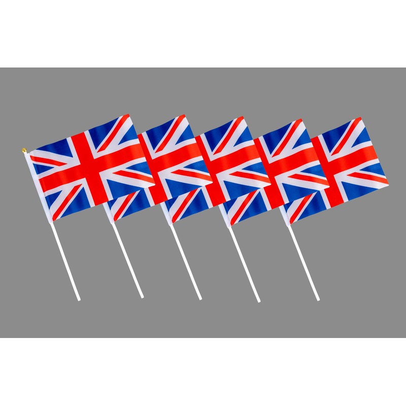 10pcs Union Jack Hand Flags Queen's Platinum Jubilee Waving Flag
