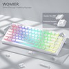 Pudding Keycaps, White PBT Keycaps 100 Percent Keyboard 130 Keys,