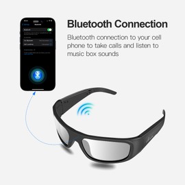 OhO Smart Glasses,Polarized Sunglasses with Bluetooth Speaker,Athletic/Outdoor UV Protection and Voice Control,Unisex(Transitional Lens)