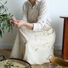 Cooking Apron Flower Embroidery Waterproof Wear Resistant Baking Apron for