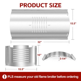GasSaf Improve Flame Broiler for Pit Boss PB1000, PB1100, PB1150, PB1600 Series, PB1100PS1, Heat Deflector for Pit Boss Accessories, Pitboss Heat Diffuser for Smoker Pellet Grills Replacement Parts
