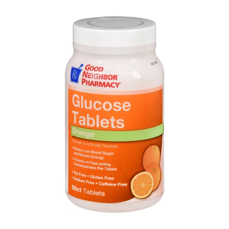 GNP GLUCOSE TAB ORANGE 50CT dextrose ORAL TAB CHEW 4