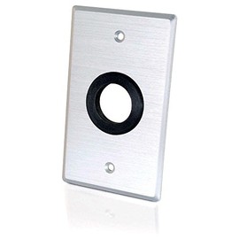 C2G 40488 1 Inch Grommet Cable Pass Through Single Gang Wall Plate, Aluminum