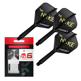 TARGET Darts Luke Littler K Flex Flights and Shaft System, No.6 Intermediate (26mm) Pack of 3 Kflex All in One Flights, Player Edition Darts Accessories | K-Flex No 6 Flight & Intermediate Dart Stem