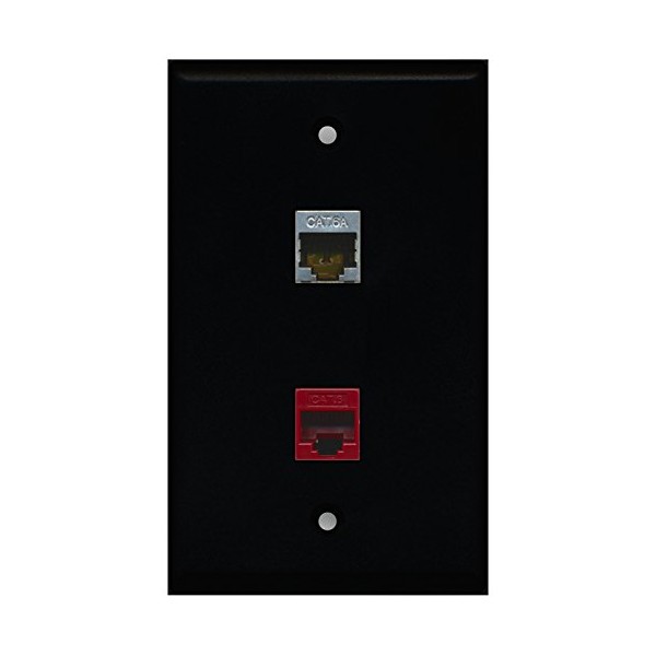 RiteAV - Black 1 Port Cat6 Ethernet Red 1 Port